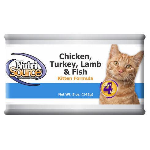 Nutrisource Chicken, Turkey, Lamb & Fish Formula Wet Kitten Food 5.5oz - Poudre Pet and Feed Supply